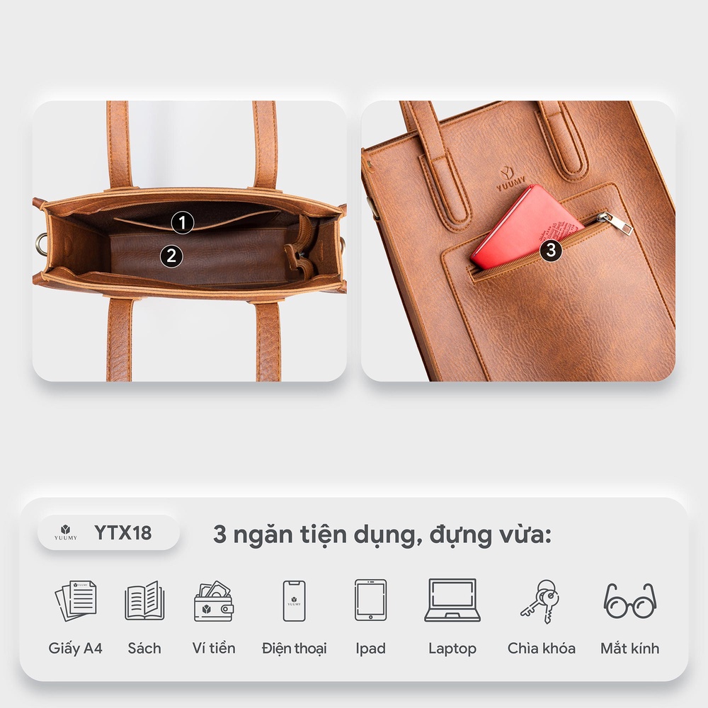 Túi Xách Nữ Công Sở Dáng Đứng Tote YTX18 - Yuumy